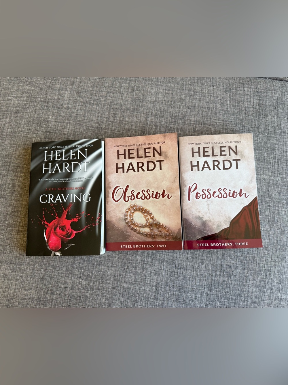 Helen Hardt "Obsession" Paperback Book - Beige & Maroon Cover